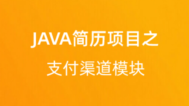 【校招VIP】出品：JAVA简历项目之支付渠道模块