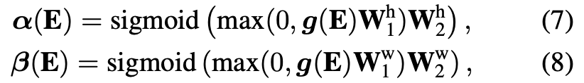 = sigmoid (max(0, , 
= sigmoid (max(0, , 
(7) 
(8) 