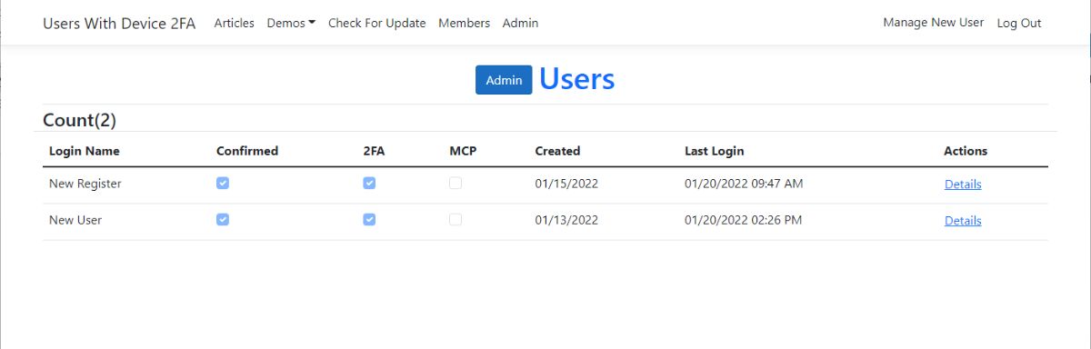 Readonly AppUser List.