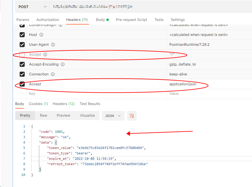 Postman Headers Accept application json json Hushuer 