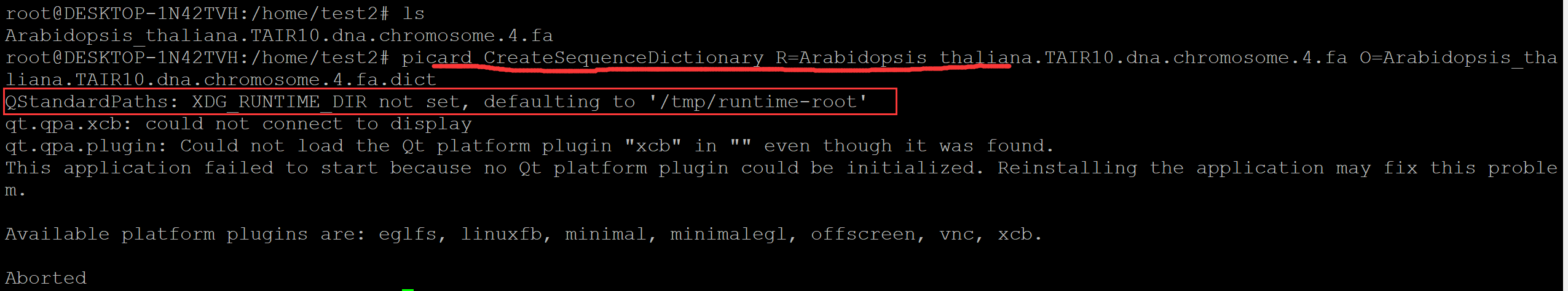 QStandardPaths: XDG_RUNTIME_DIR not set, defaulting to '/tmp/runtime