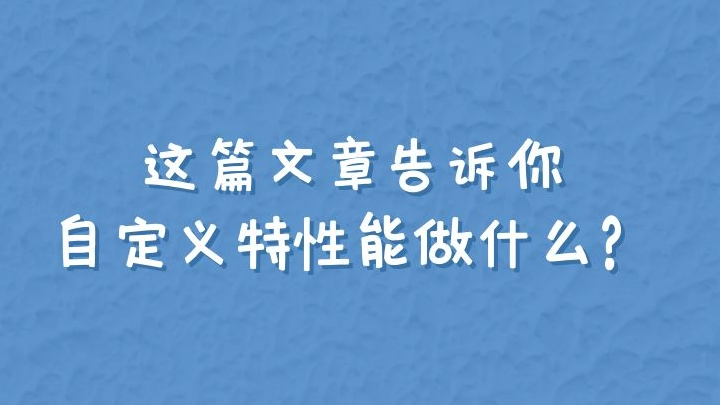 这篇文章告诉你自定义特性能做什么？