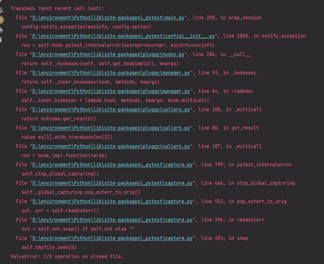 Pytest ValueError I O operation on closed file.