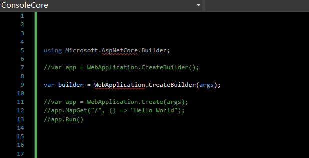 WebApplication.CreateBuilder(args); 当前上下文不存在WebApplication