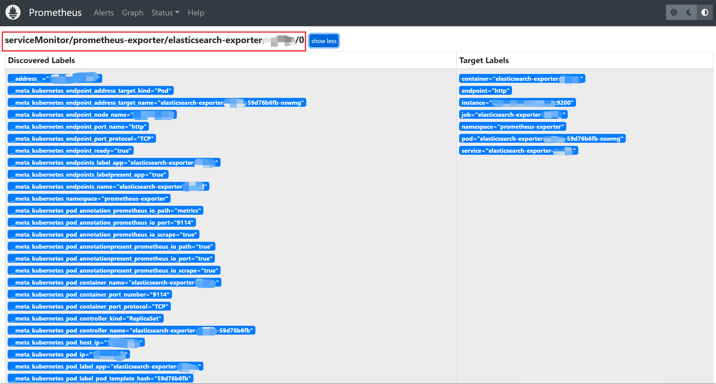 elasticsearch exporter prometheus