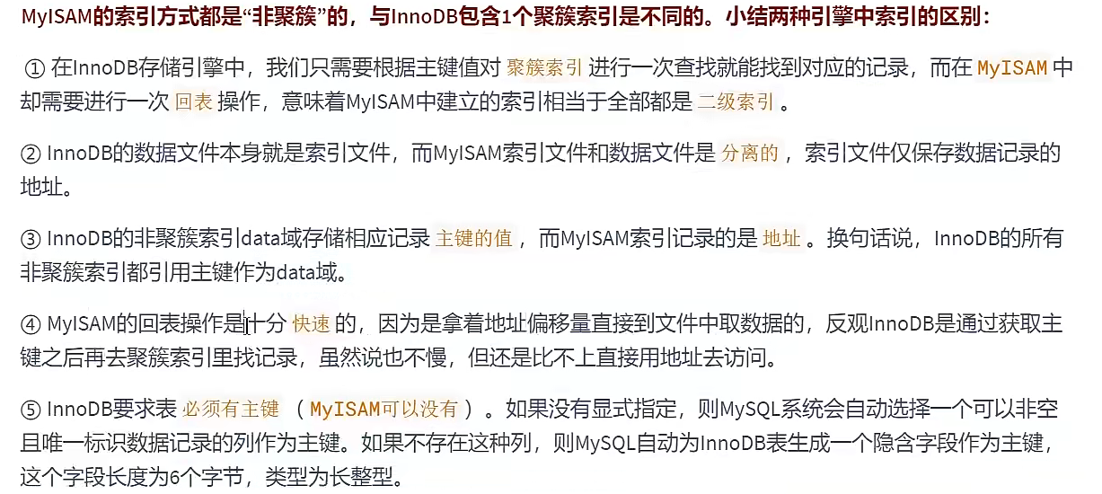 InnoDB和MyISAM的对比