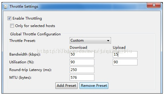 filemail throttling settings