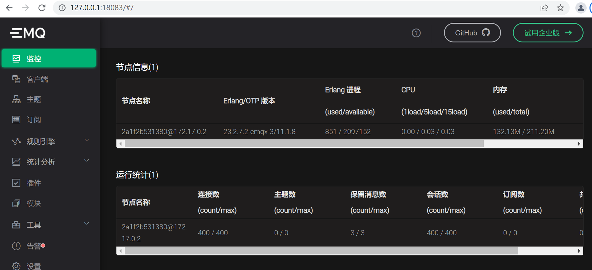 EMQX Dashboard