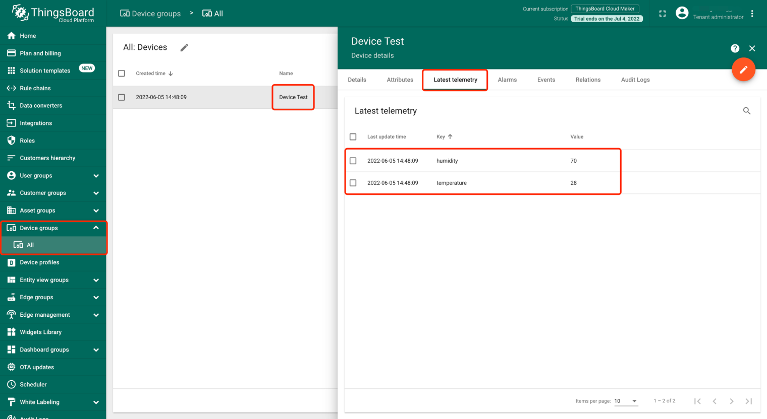 ThingsBoard MQTT