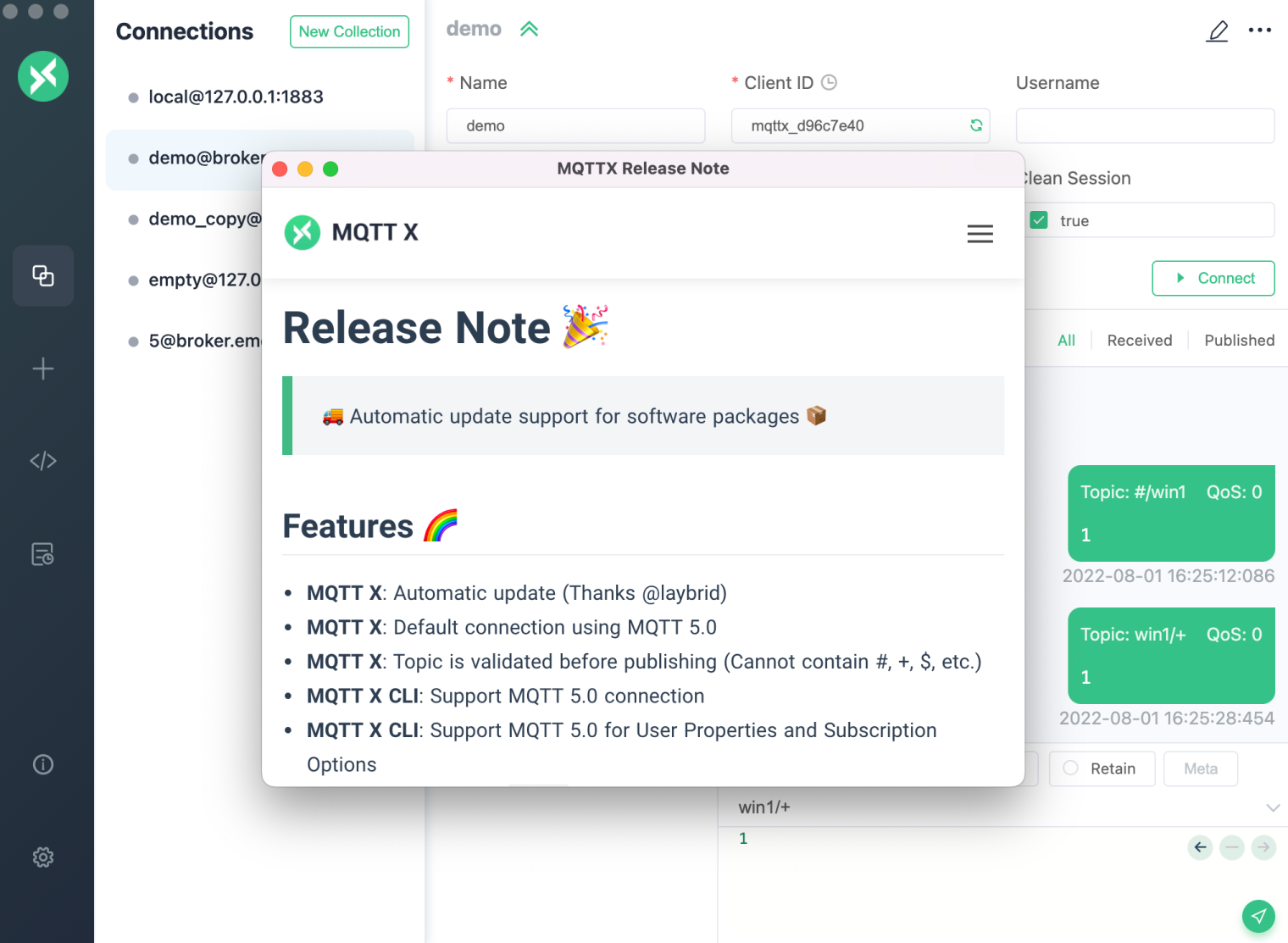 MQTT X 更新日志