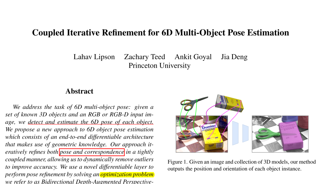 Coupled Iterative Reﬁnement for 6D Multi-Object Pose Estimation论文精读