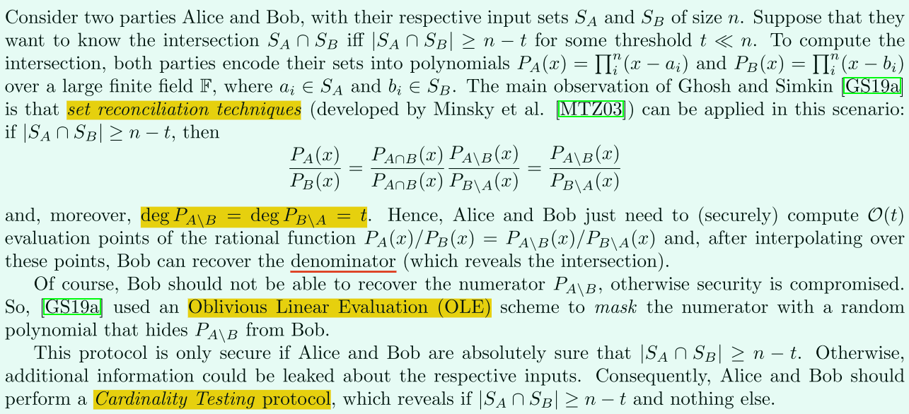 Multiparty Cardinality Testing for Threshold Private Set 2021