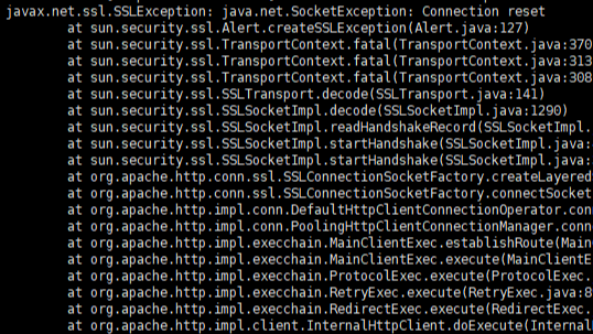 javax.net.ssl.SSLException: java.net.SocketException: Connection reset,请求https接口失败