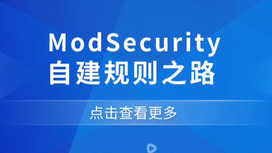 ModSecurity 自建规则之路
