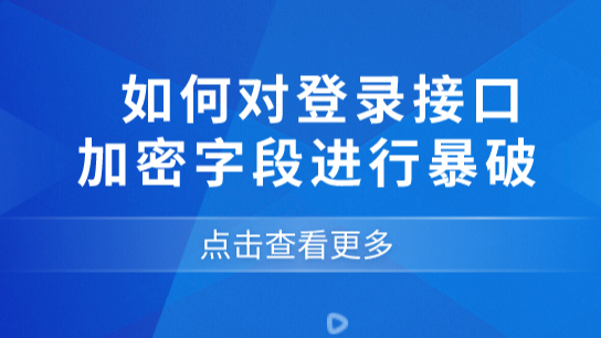 如何对登录接口加密字段进行暴破？