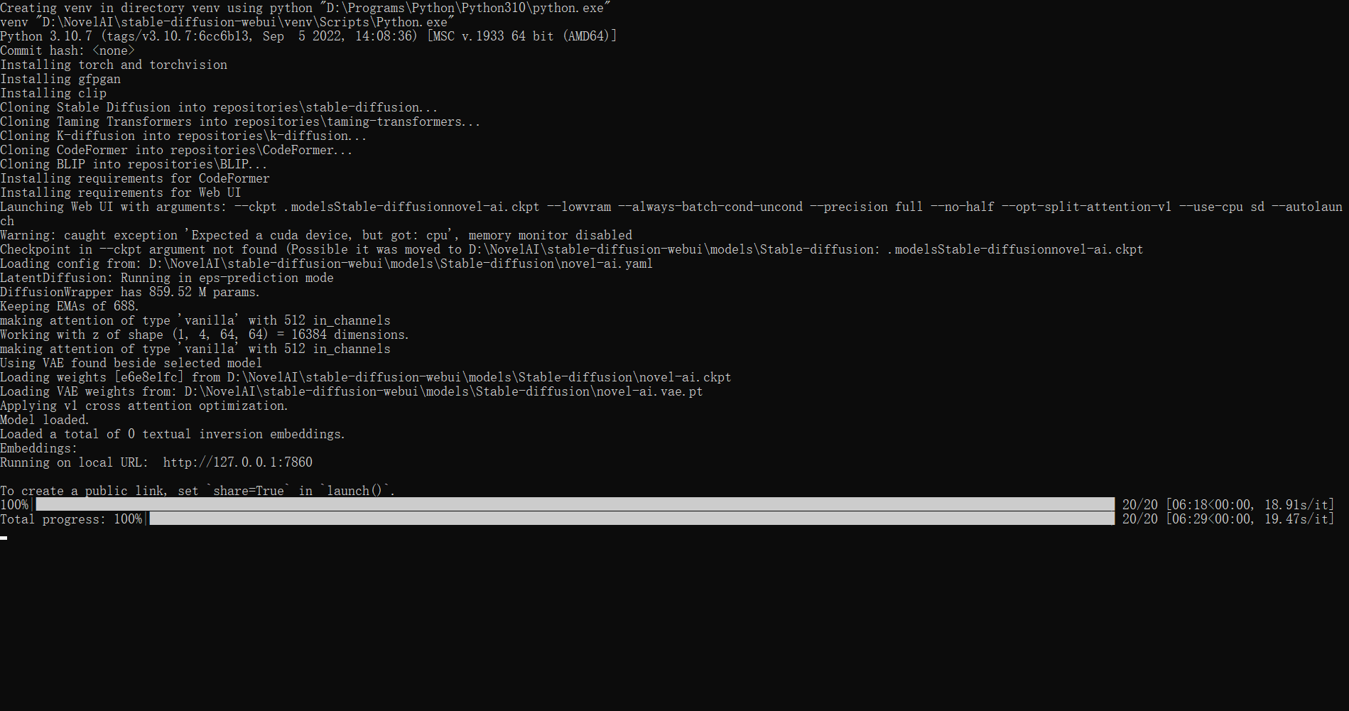 stable-diffusion-webui+NovelAI+Python+Git+CUDA本地部署（4G显存使用GPU，2G显存使用CPU ...