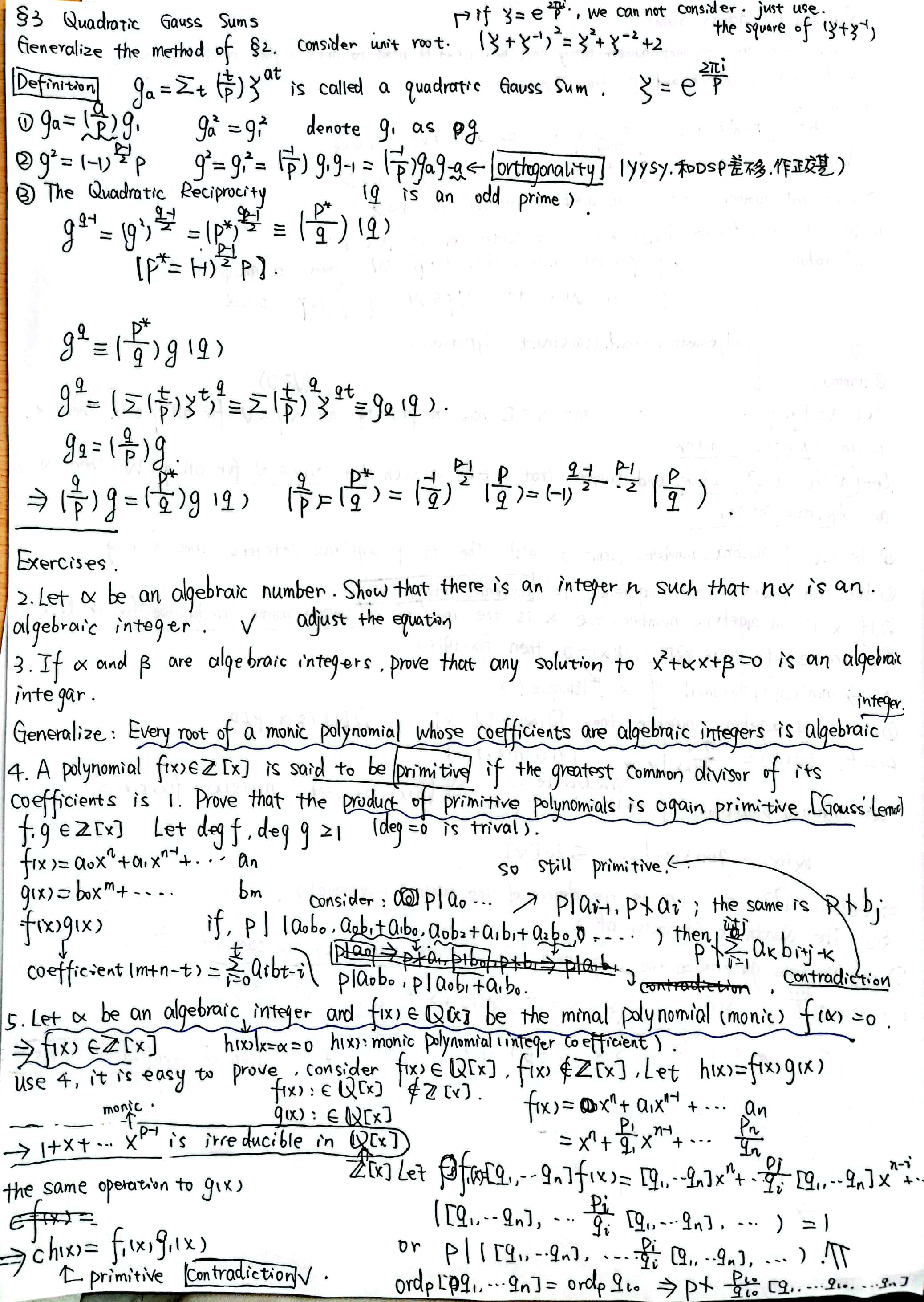 Gtm84 ch6 quadratic gauss sum sea horizon 