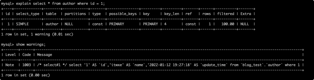 MySQL优化后的语句