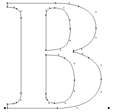 组合曲线和直线描述字形B