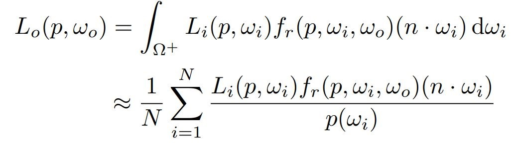 即p(xk)=12πp(xk)=12π,來對立體角採樣對於間接光照,我們可以分類