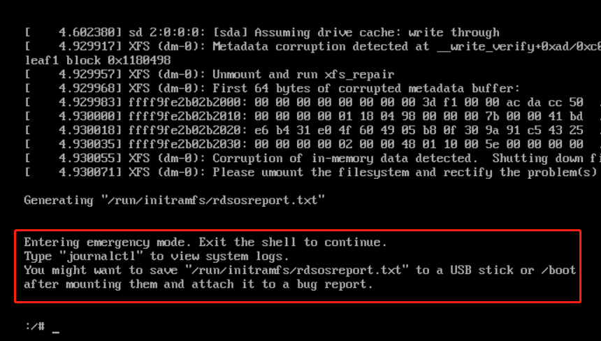 Generating run initramfs rdsosreport txt что делать centos