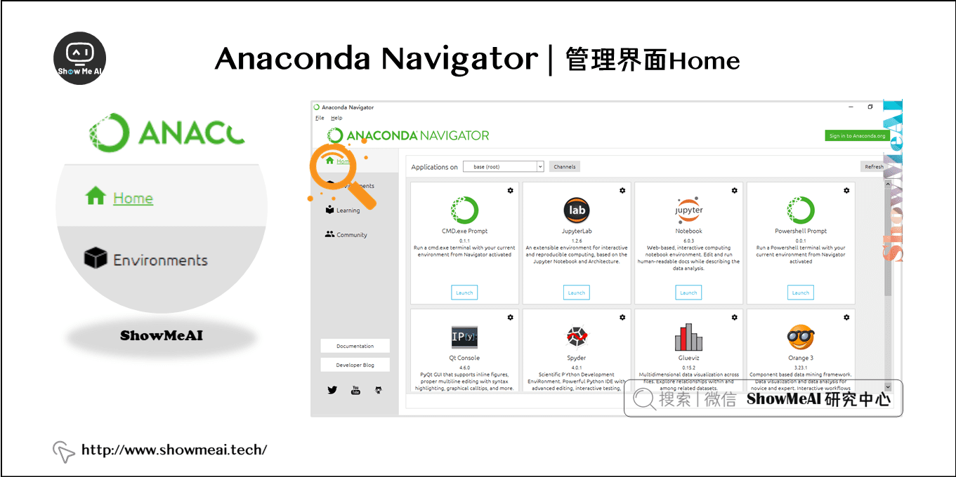 Anaconda Navigator | 管理界面Home
