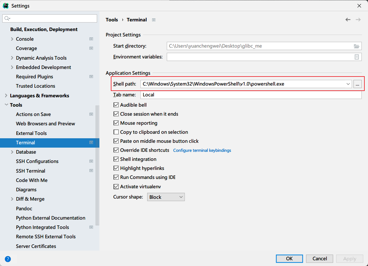 Pycharm cannot open local terminal oddpage 