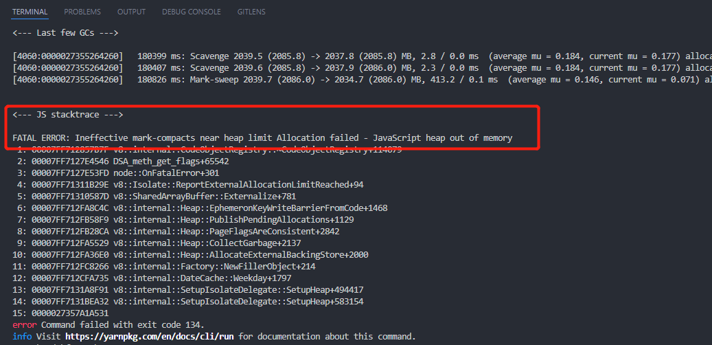 React Testing Library Javascript Heap Out Of Memory