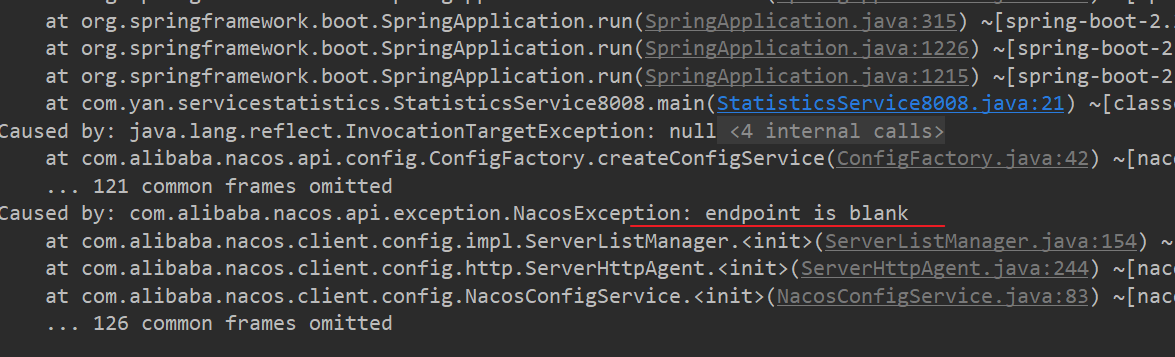 com.alibaba.nacos.api.exception.NacosException java.lang.reflect