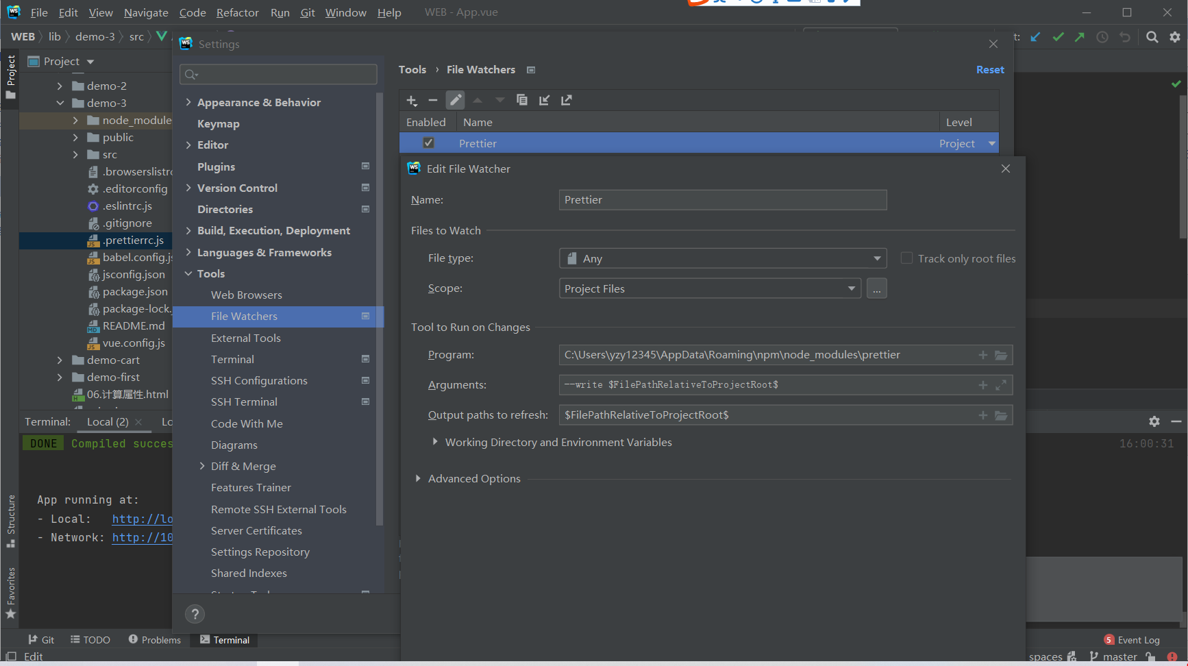 download webstorm prettier