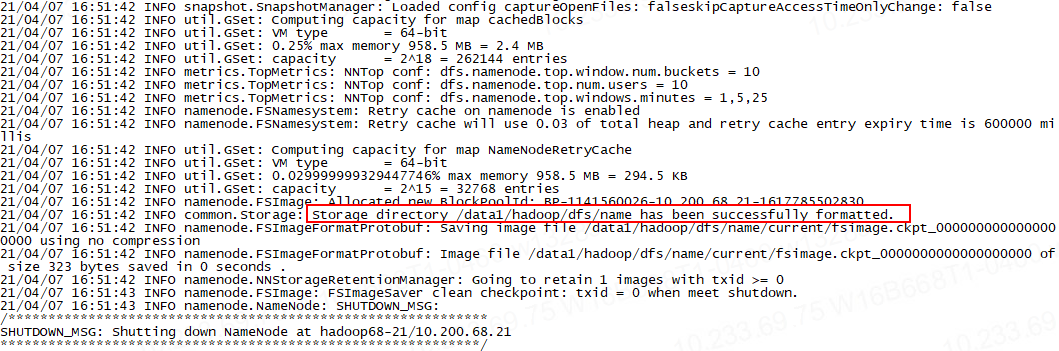 格式化 HDFS 文件系统