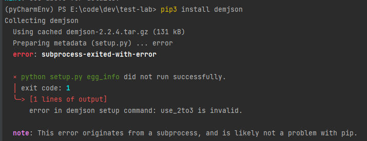 Python demjson Error In Demjson Setup Command Use 2to3 Is Invalid 