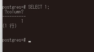 “SELECT 1;”的執行結果