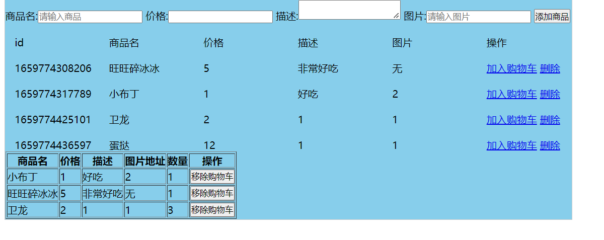 用JS实现一个简单的购物车小案例