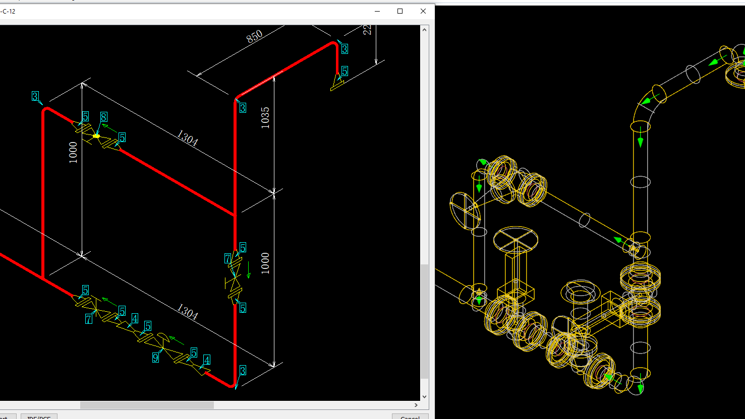 PipeCAD ISO管道流向