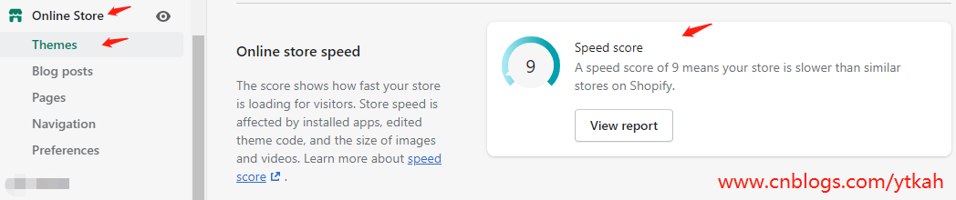 shopify速度评分在哪里看