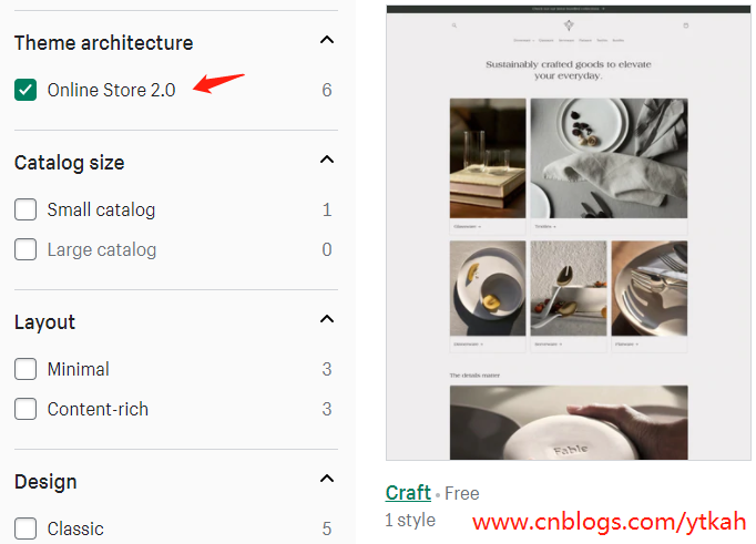 选用shopify online store 2.0(OS 2.0)主题