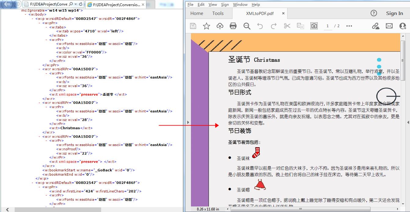 Java 将XML转为PDF 