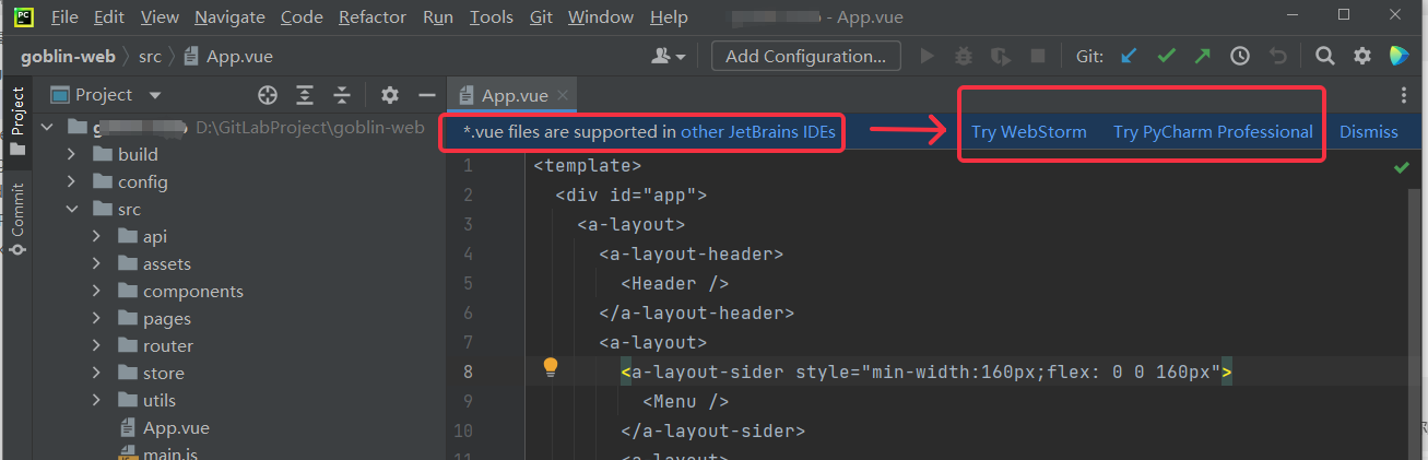 download pycharm vue js