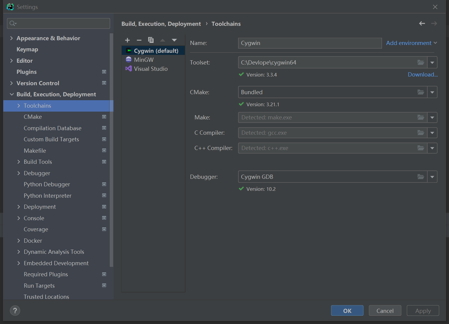 Redis6.0调试CLion配置cygwin