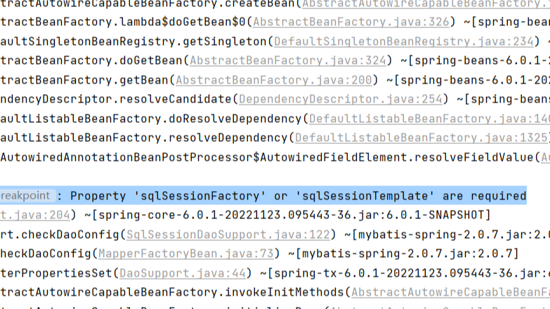 SpringBoot3整合MyBatis报错：Property ‘sqlSessionFactory‘ or ‘sqlSessionTemplate‘ are required