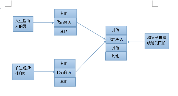 父子进程的只读（如代码段）页表