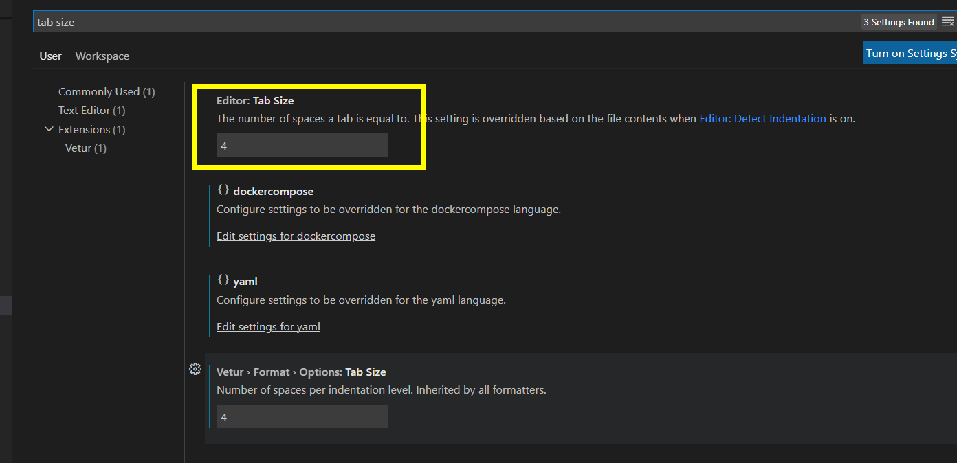 Vscode Tab Size 4 2 