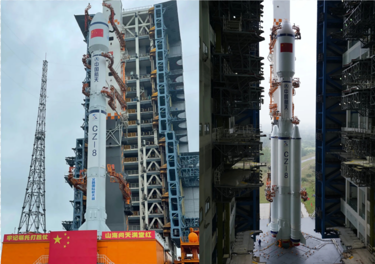 左为遥二火箭（中国航天科技集团一院图，宋涛摄），右为遥一火箭（图源中国航天报）。